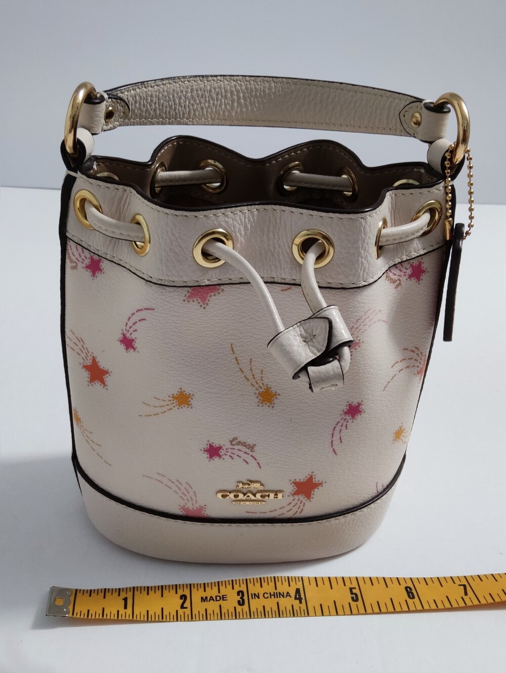 Coach Dempsey Drawstring Bucket Mini Leather Bag. Excellent Condition. - Picture 8 of 11